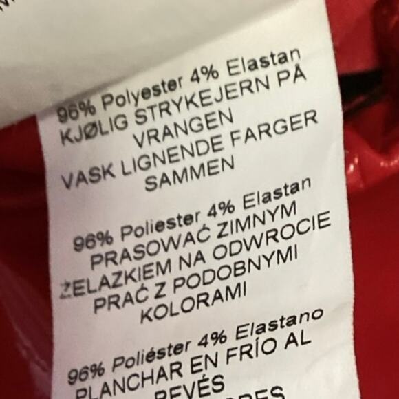 Missguided Red Vinyl High Waist Straight Wide Leg Pull On Trousers Pants Size 4 - Picture 6 of 6